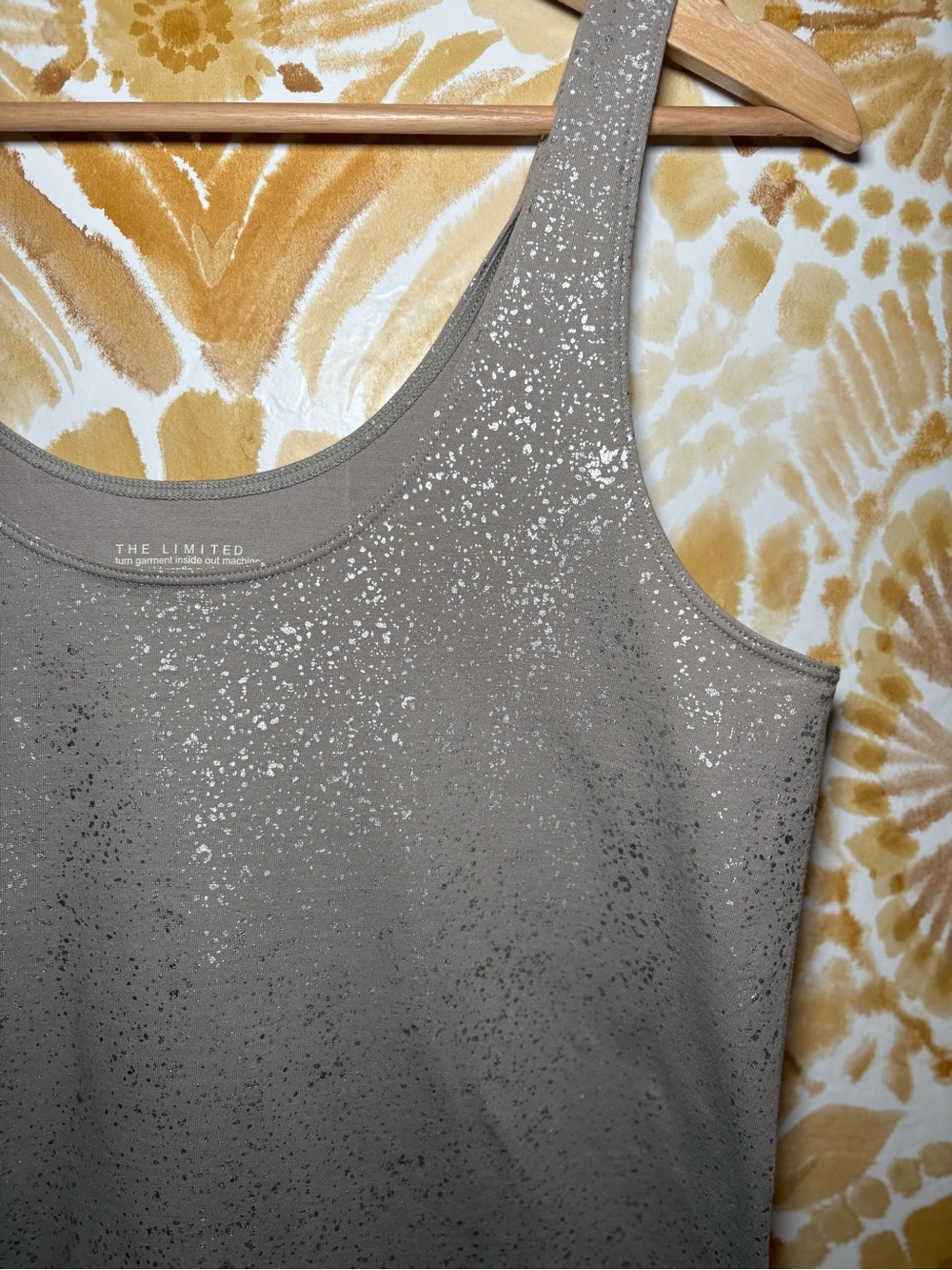 The Limited Silver Shimmer Tank Top | Y2K Metallic Party Layering Camisole - Picture 5 of 6